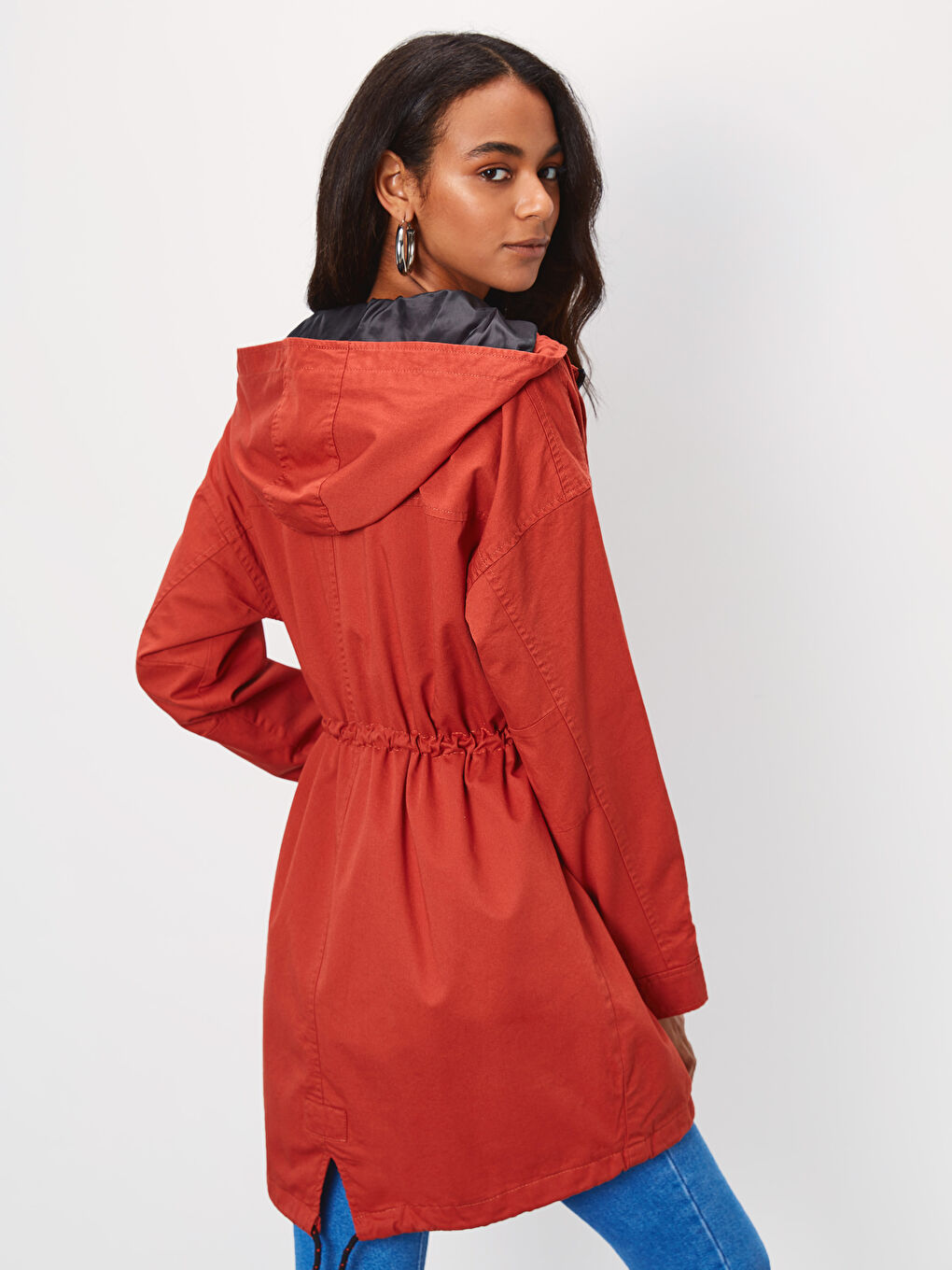 Әйелдер қызғылт сары түс Күртке-2