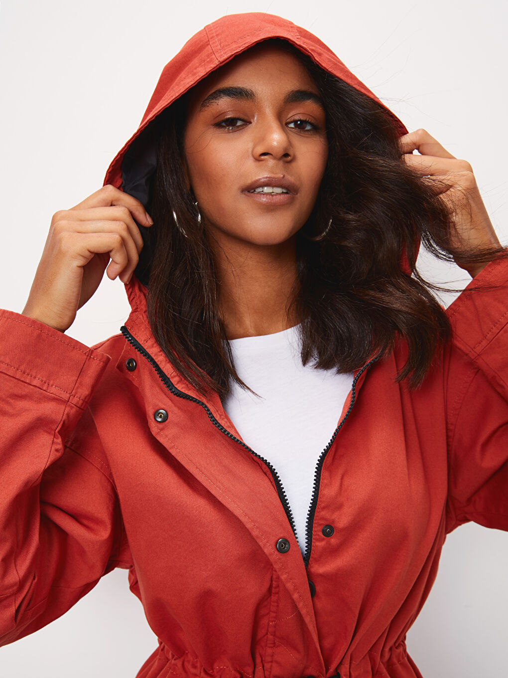 Әйелдер қызғылт сары түс Күртке-3