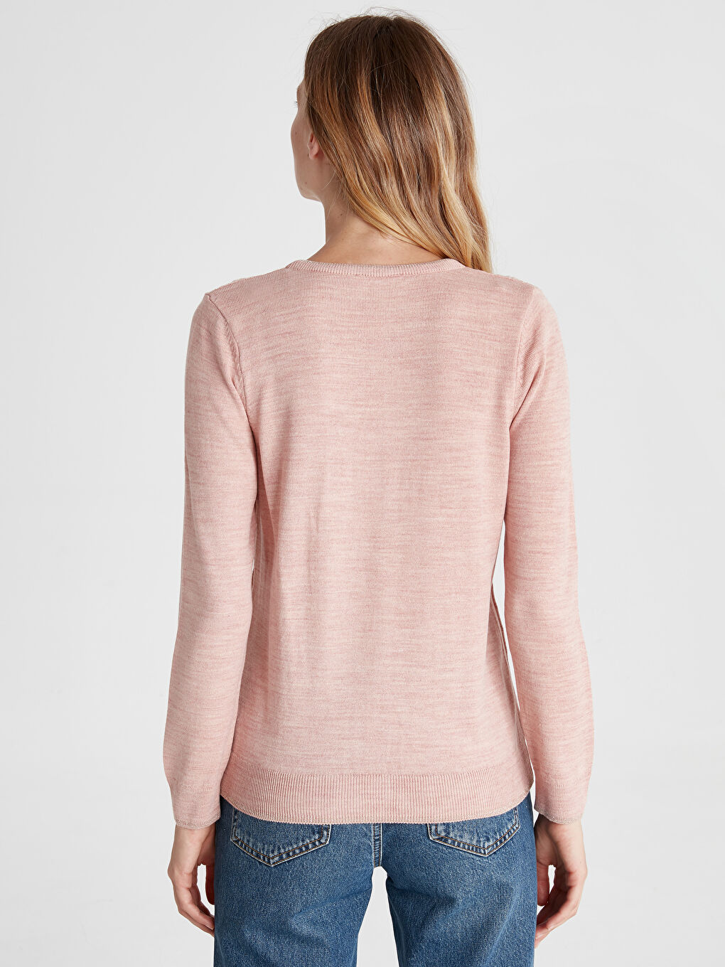 Uçuk Pembe Melanj Hırka-2