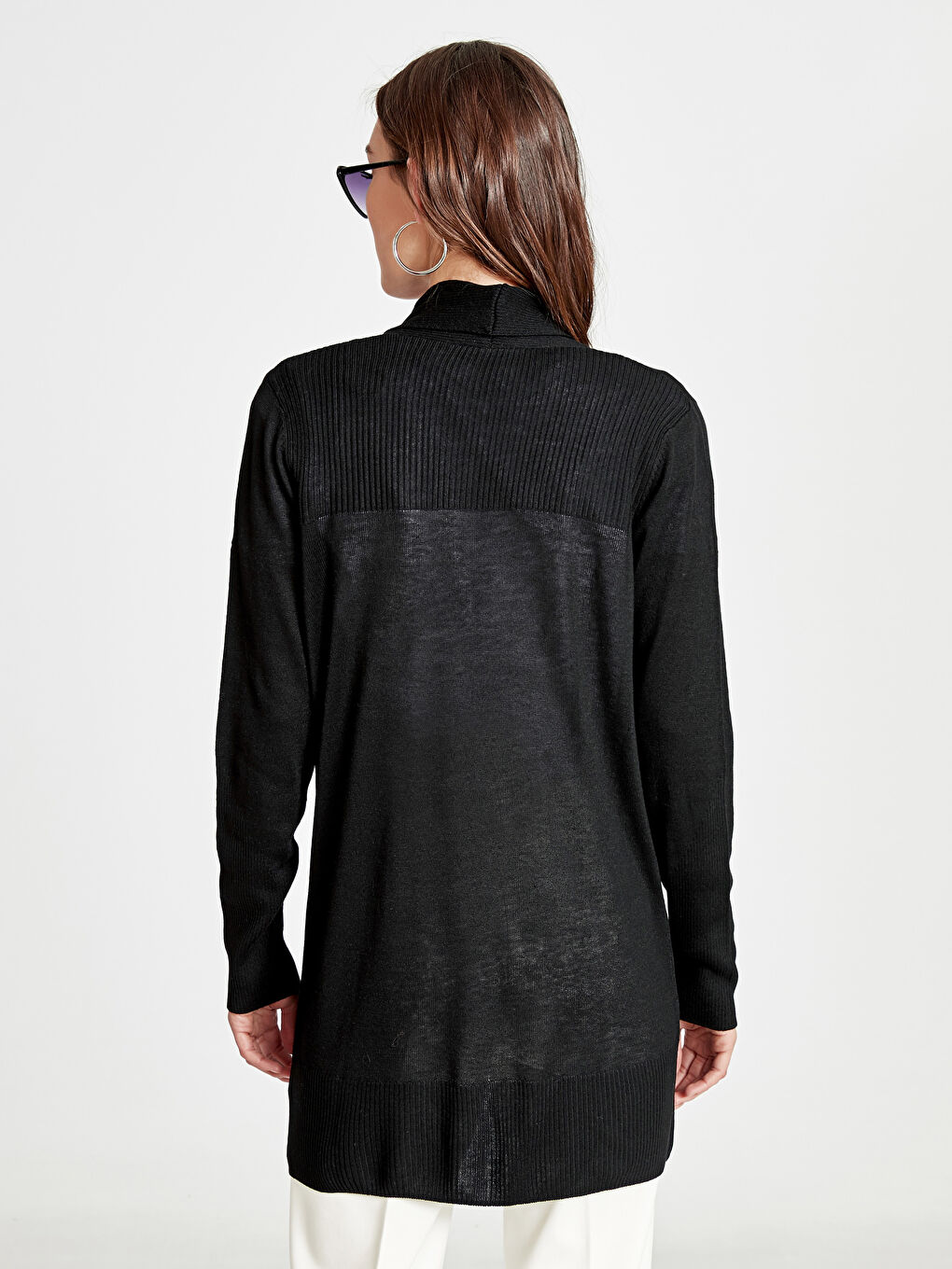 Siyah Şal Yaka Kadın Hırka-2