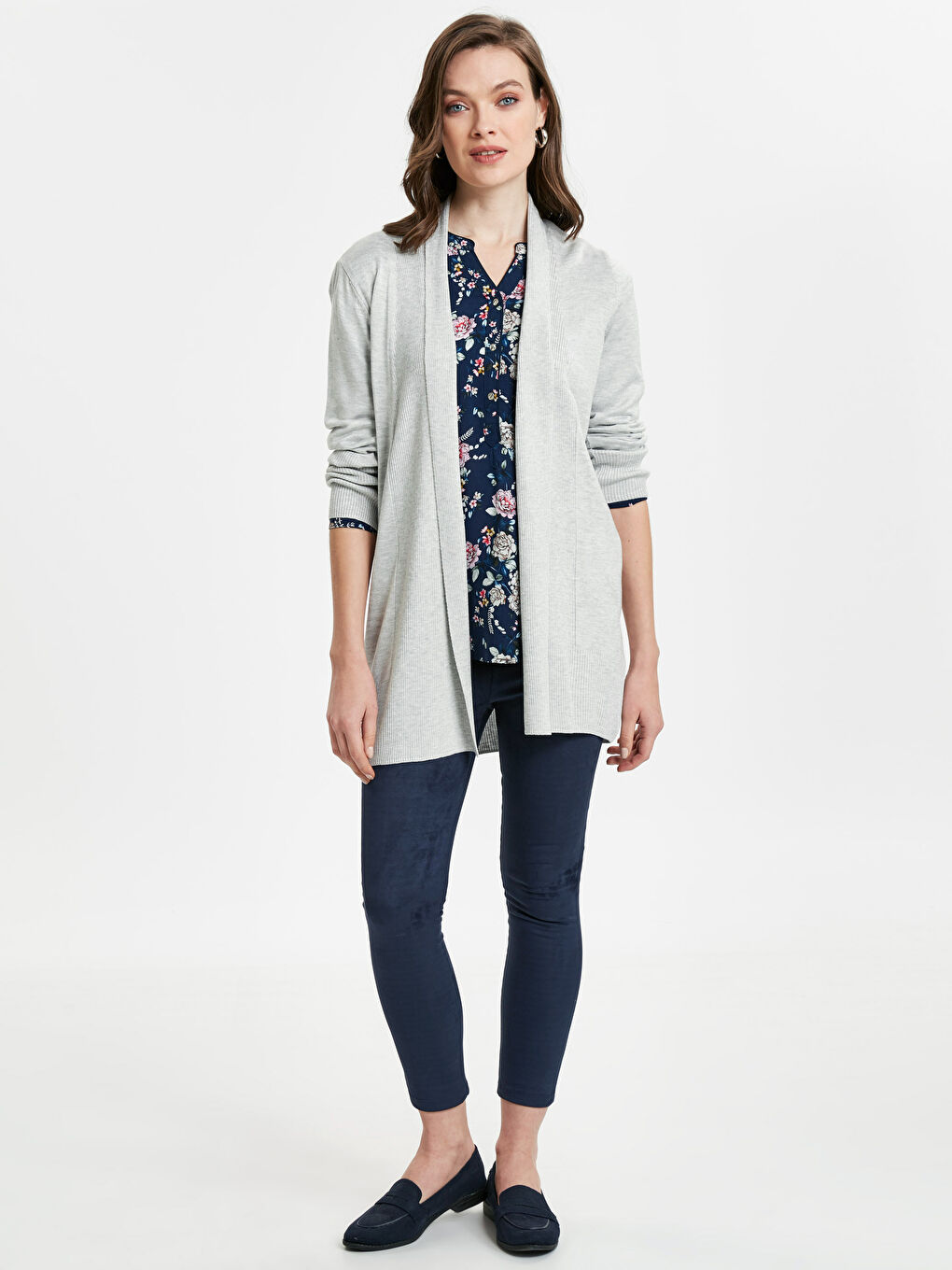 Açık Gri Melanj Hırka-2