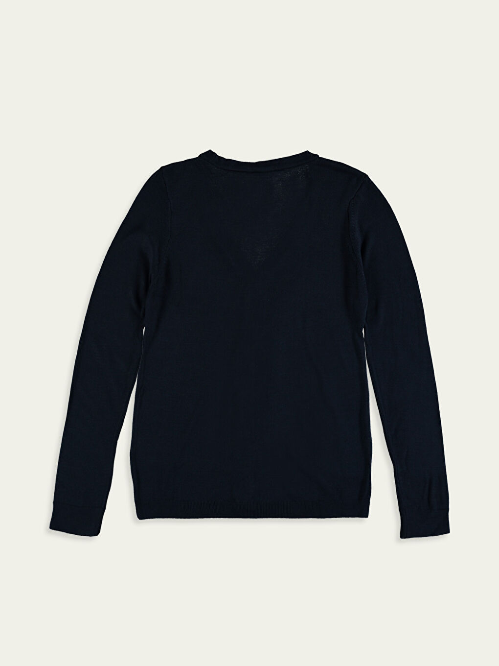 Lacivert V Yaka Uzun Kollu Kadın Hırka-1