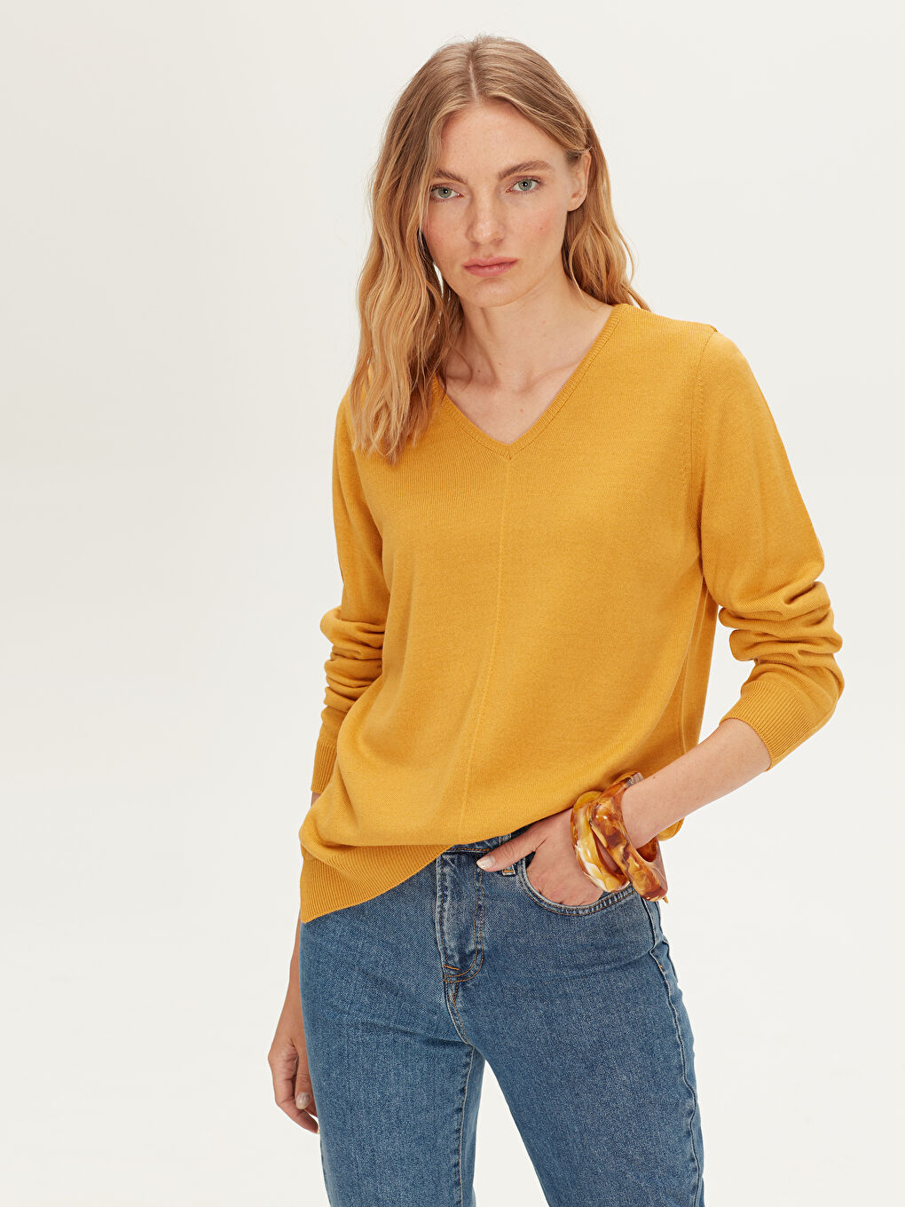 Hardal Sarısı Melanj Kazak