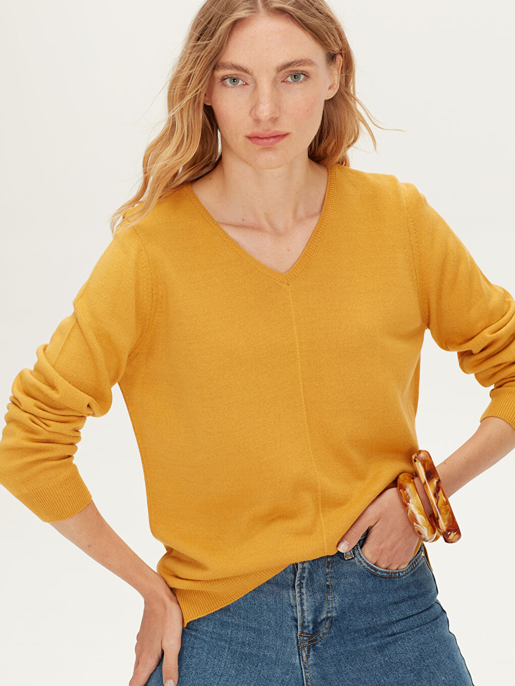 Hardal Sarısı Melanj Kazak-1