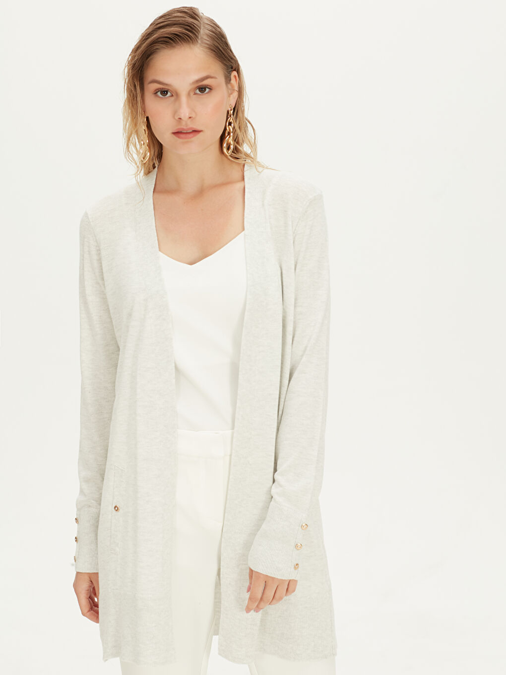 Woman WHITE Cardigan-1