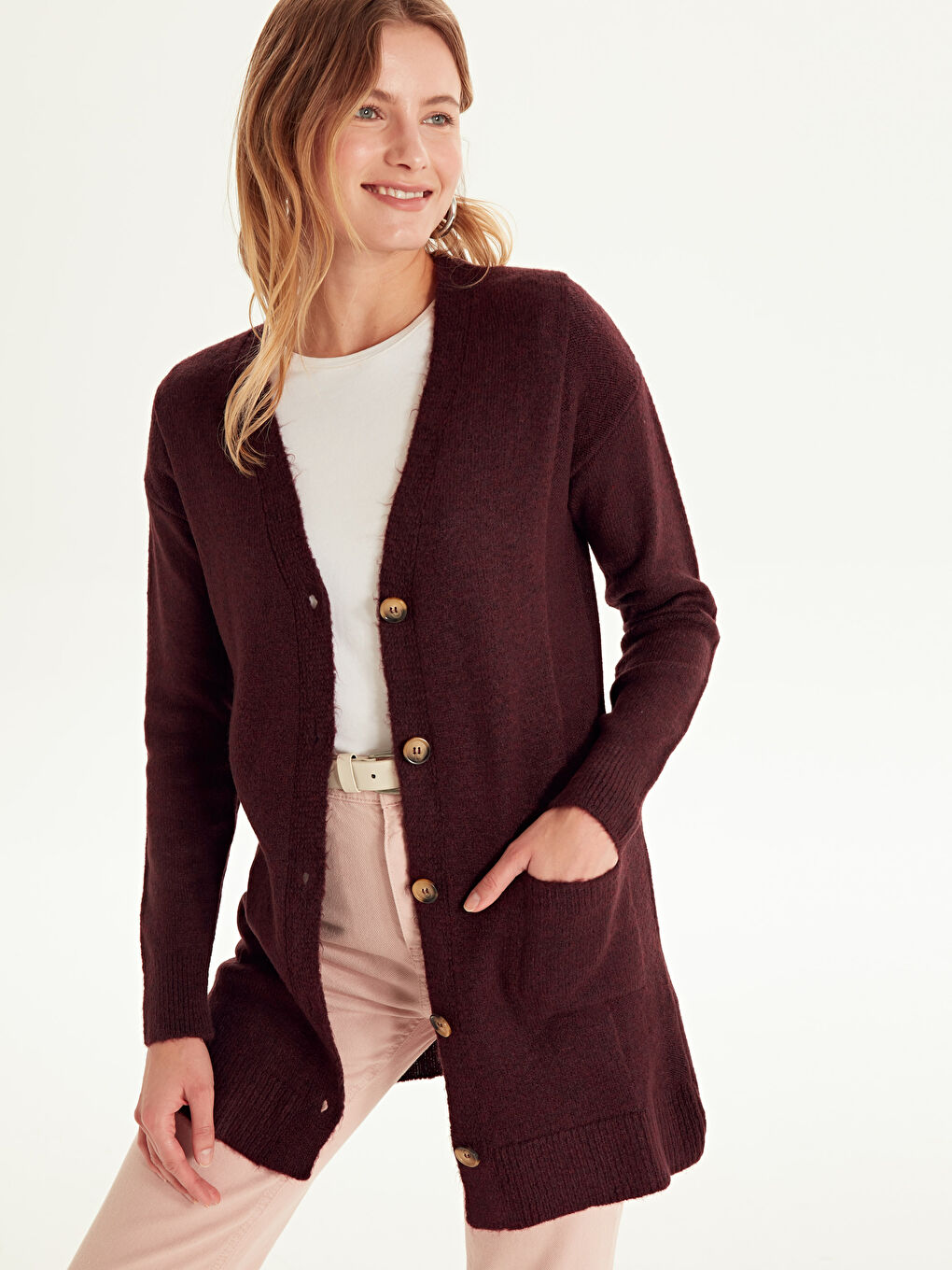 Koyu Mürdüm Hırka