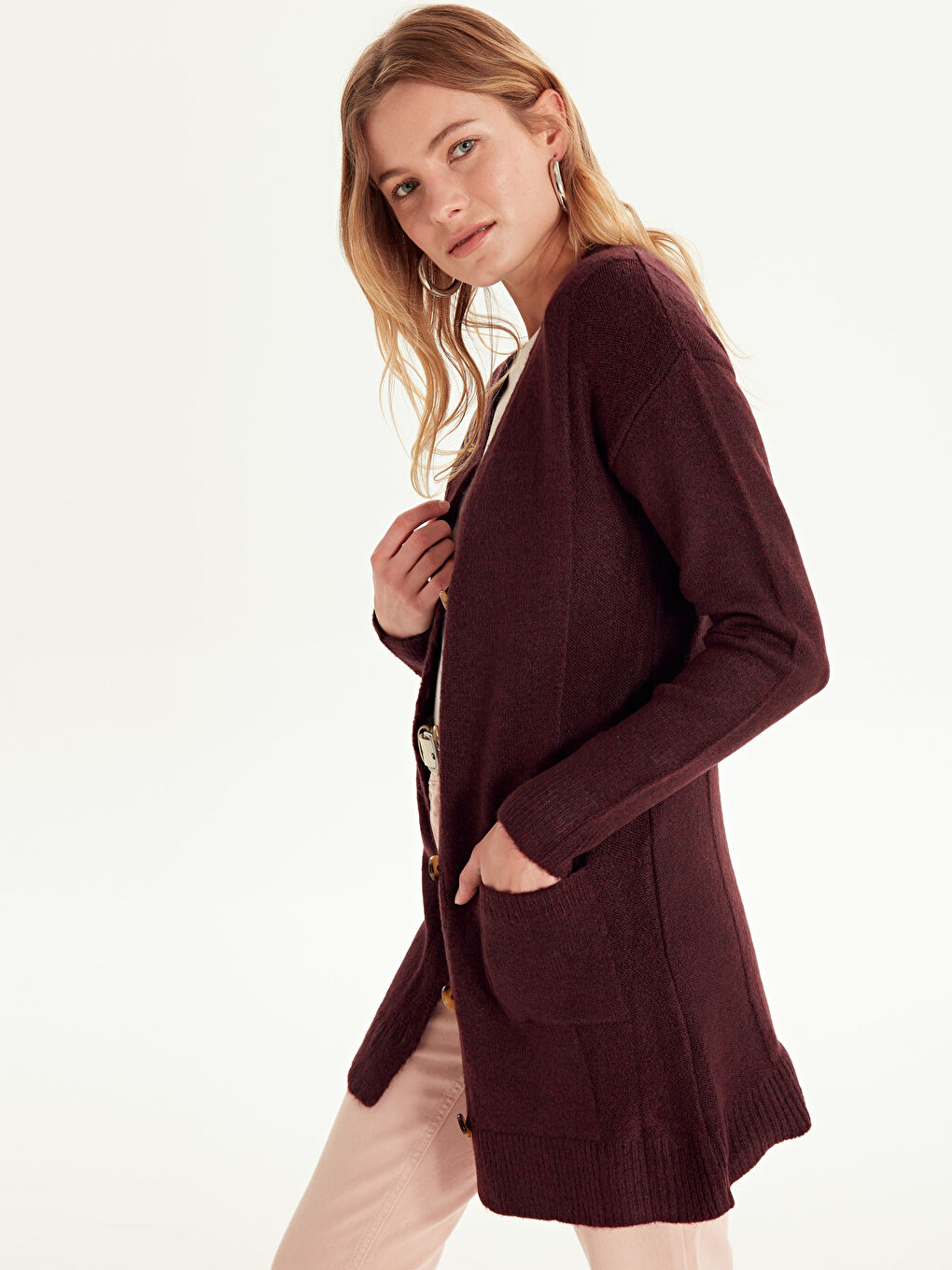 Koyu Mürdüm Hırka-2