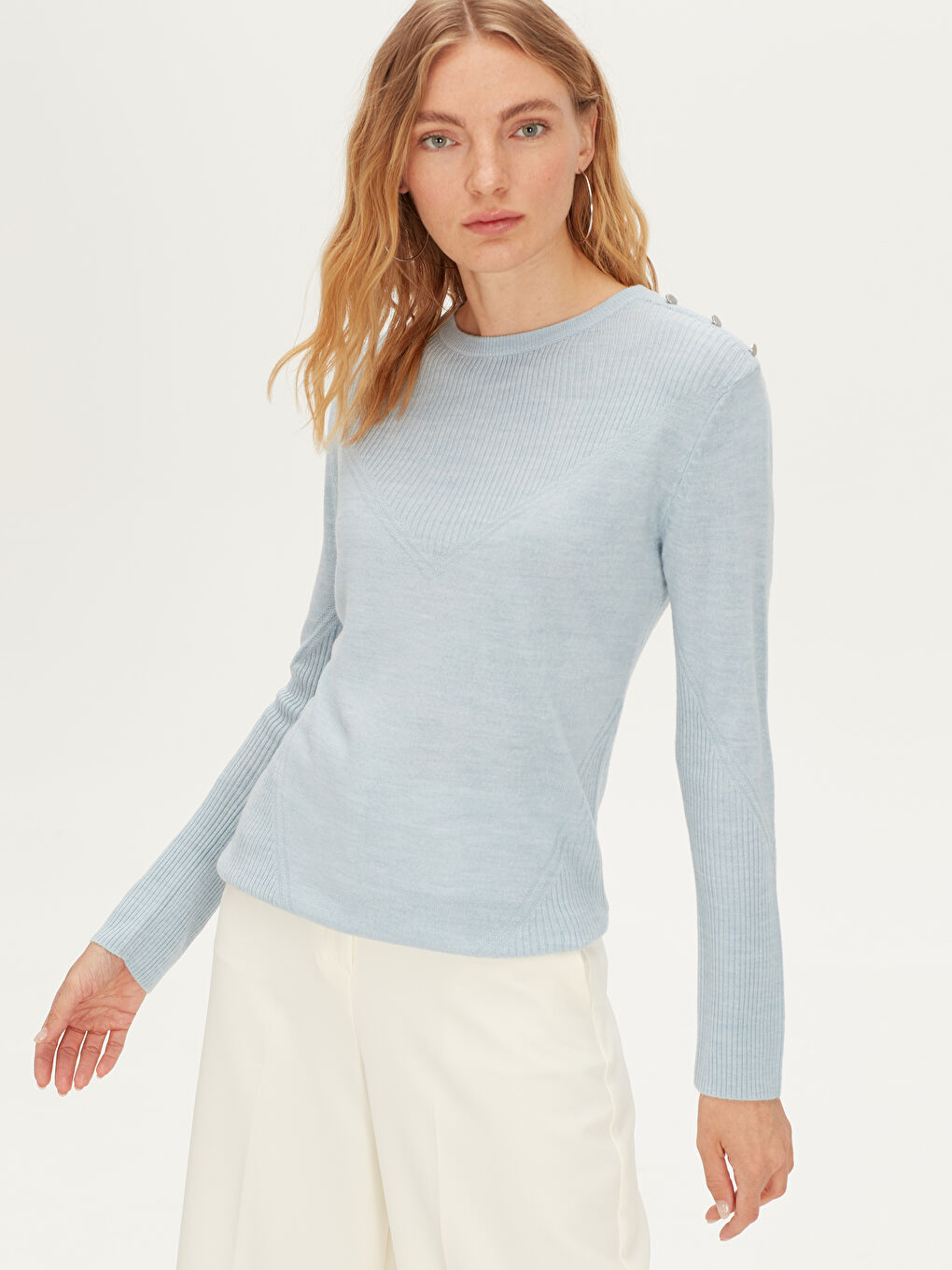 Свитер из трикотажа с круглым вырезом-1