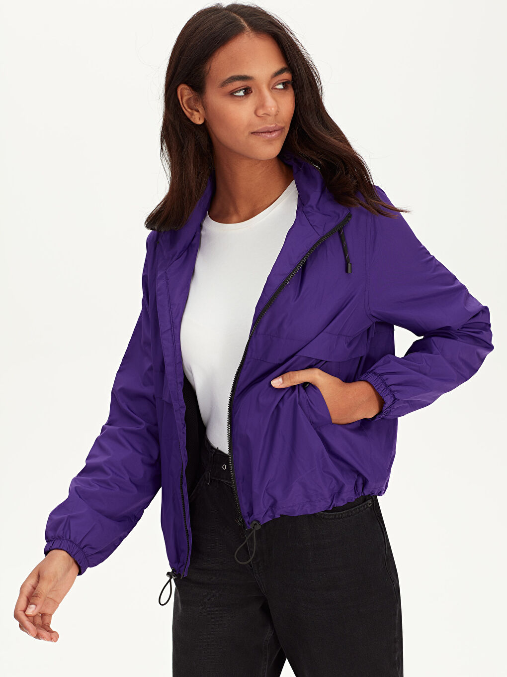 Açık Mor Yağmurluk