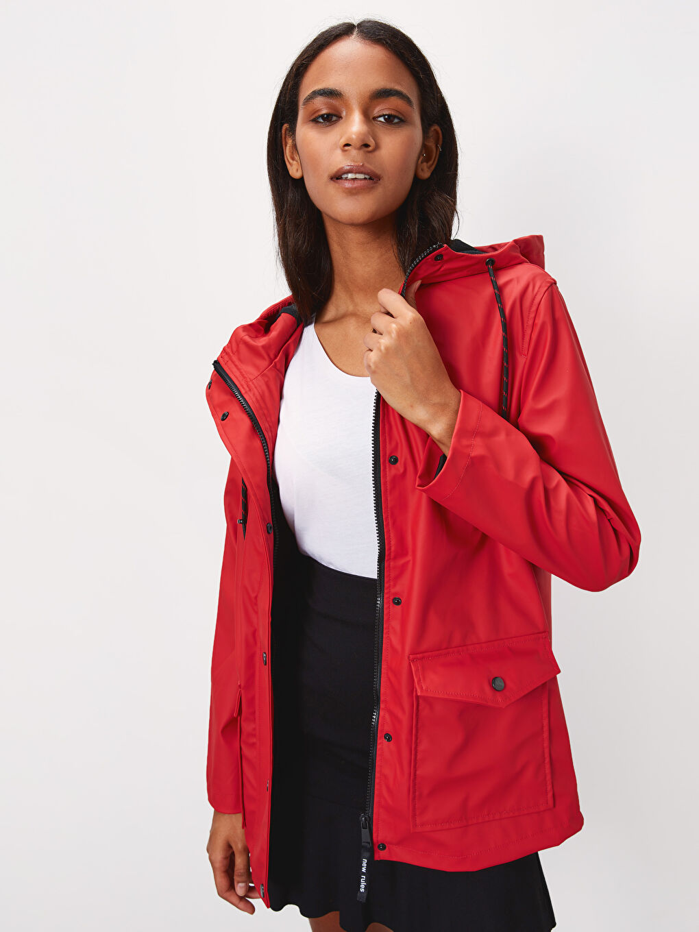 Woman RED Raincoat-1