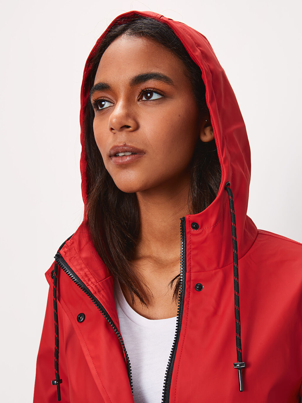 Woman RED Raincoat-3