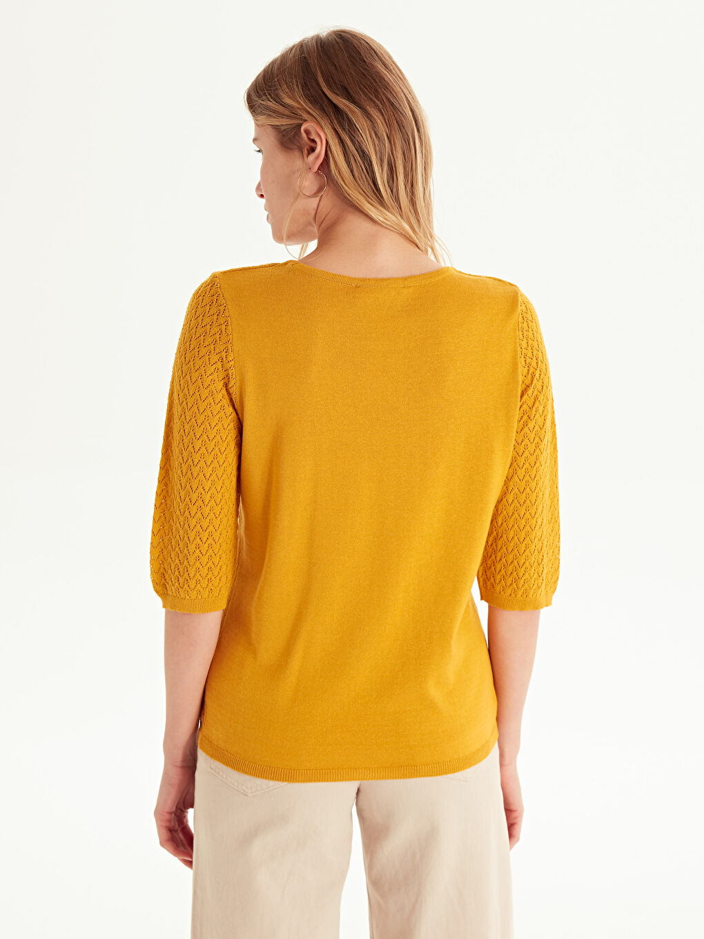 Γυναίκα ΚΙΤΡΙΝΟ Πουλόβερ-2