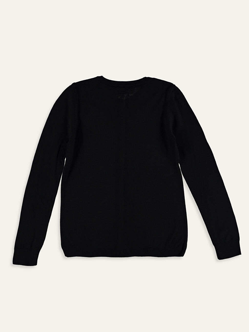 Siyah Düğmeli İnce Uzun Kollu Kadın Triko Hırka-1