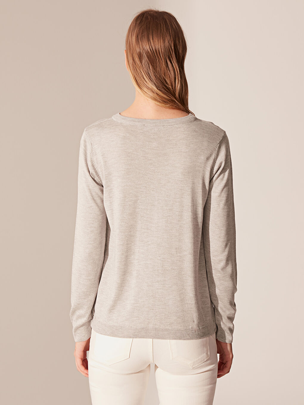 Açık Gri Melanj Hırka-4