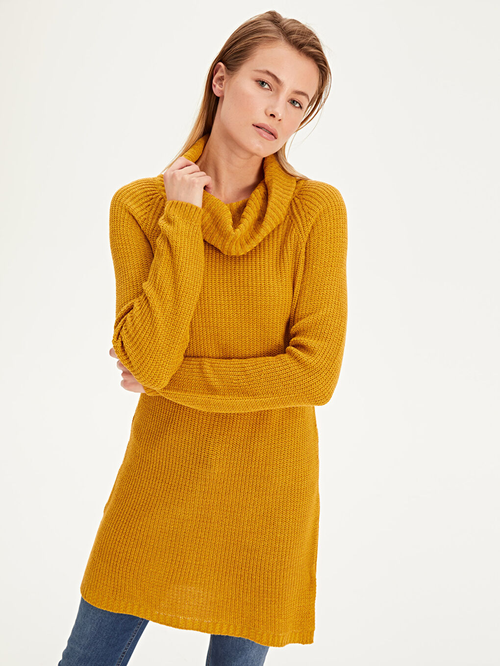 تونيك للسيدات بياقة واسعة متدفقة