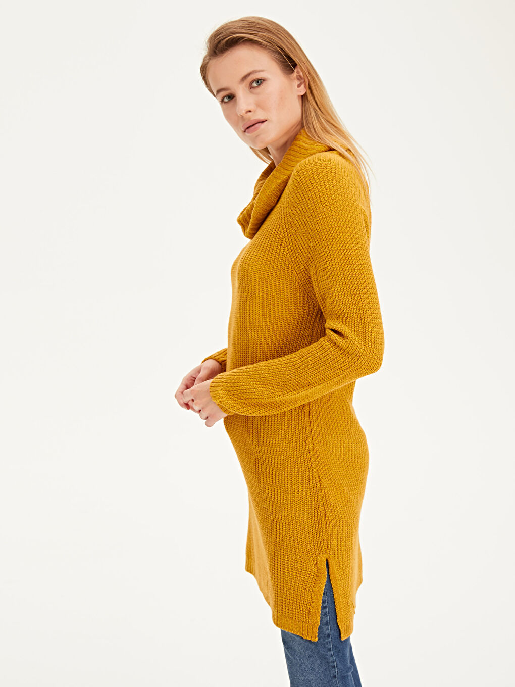 تونيك للسيدات بياقة واسعة متدفقة-1