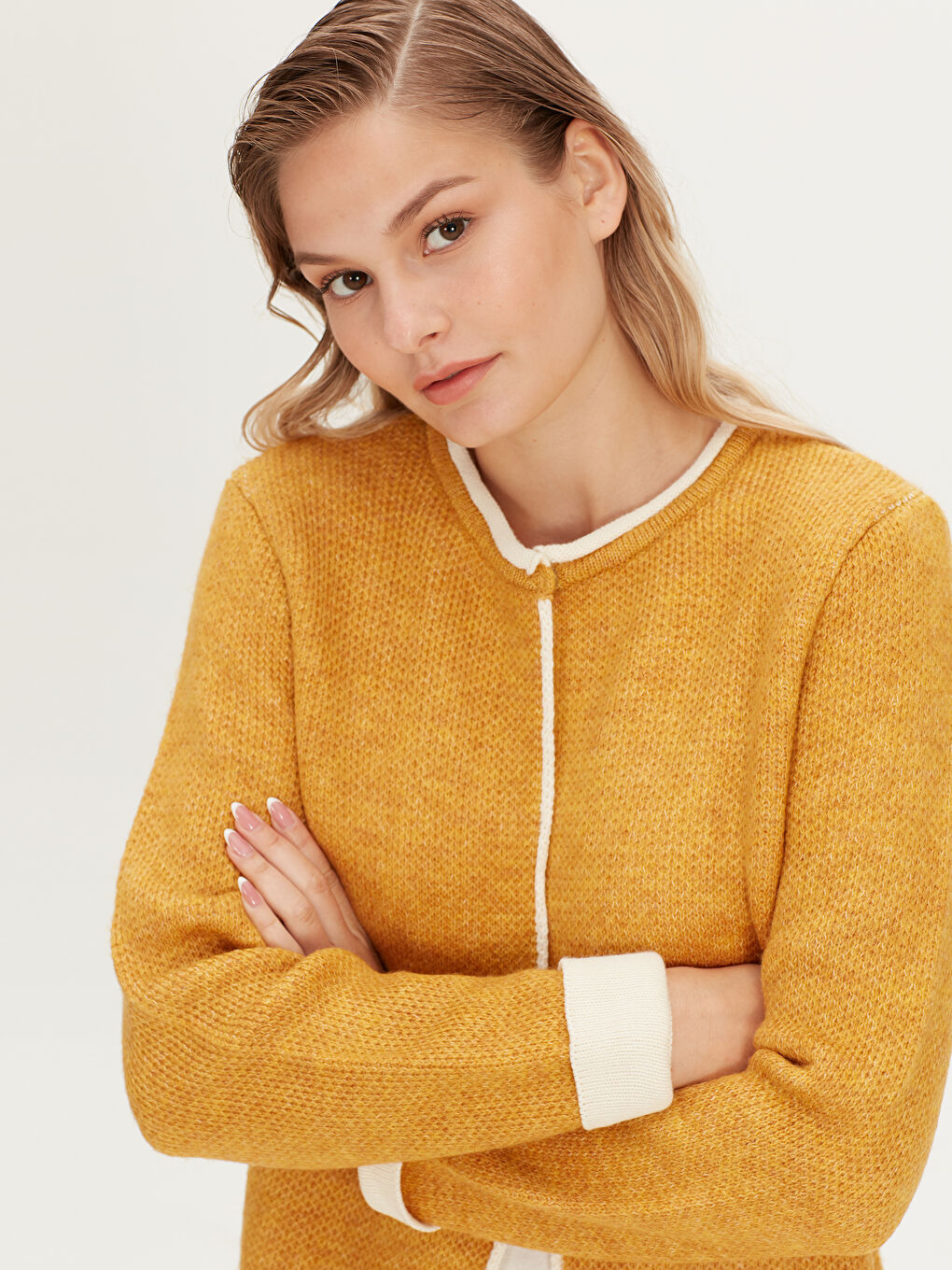 Crew Neck Women's Cardigan-1