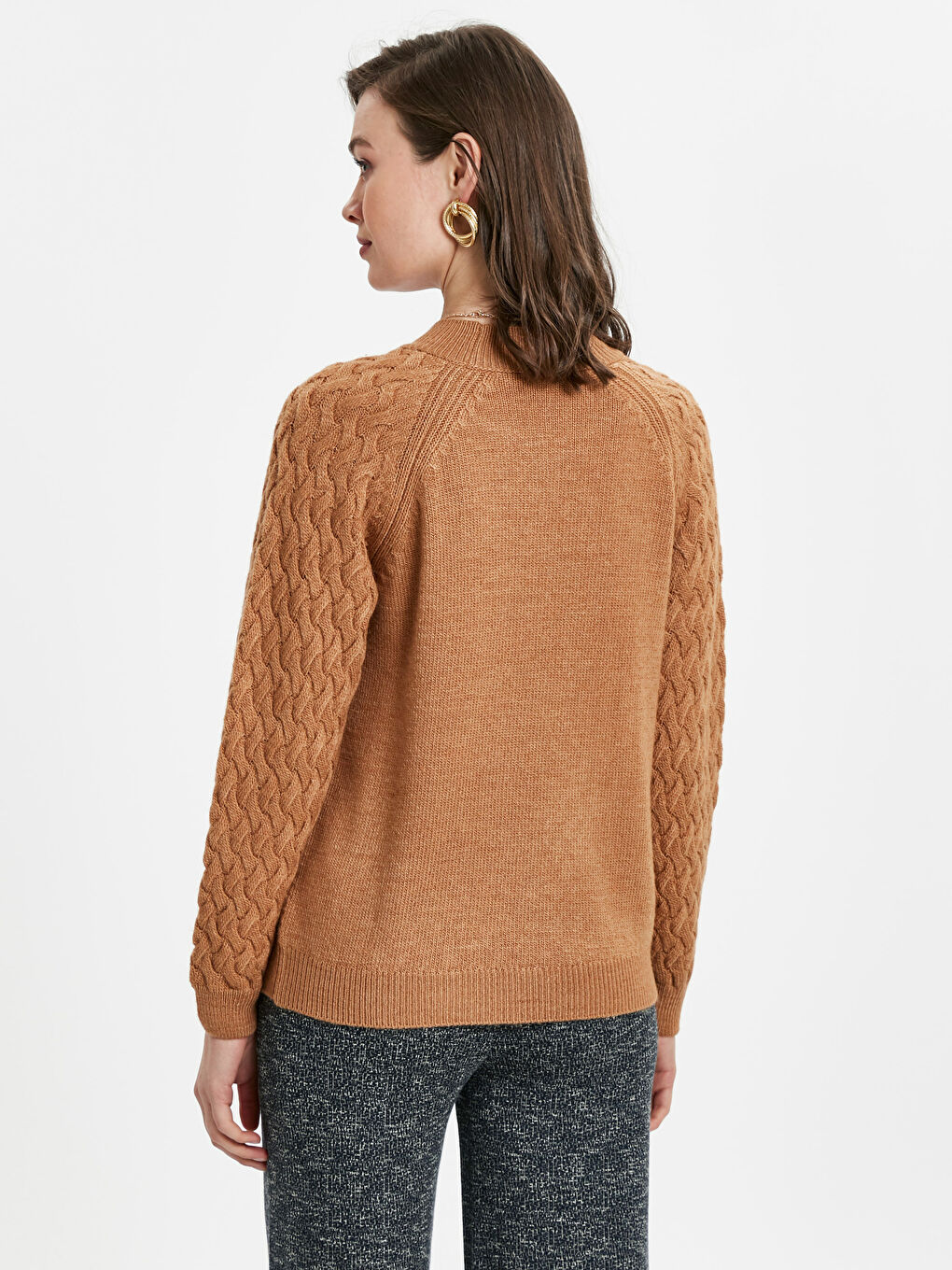 Kahverengi Deve Tüyü Melanj Kazak-1