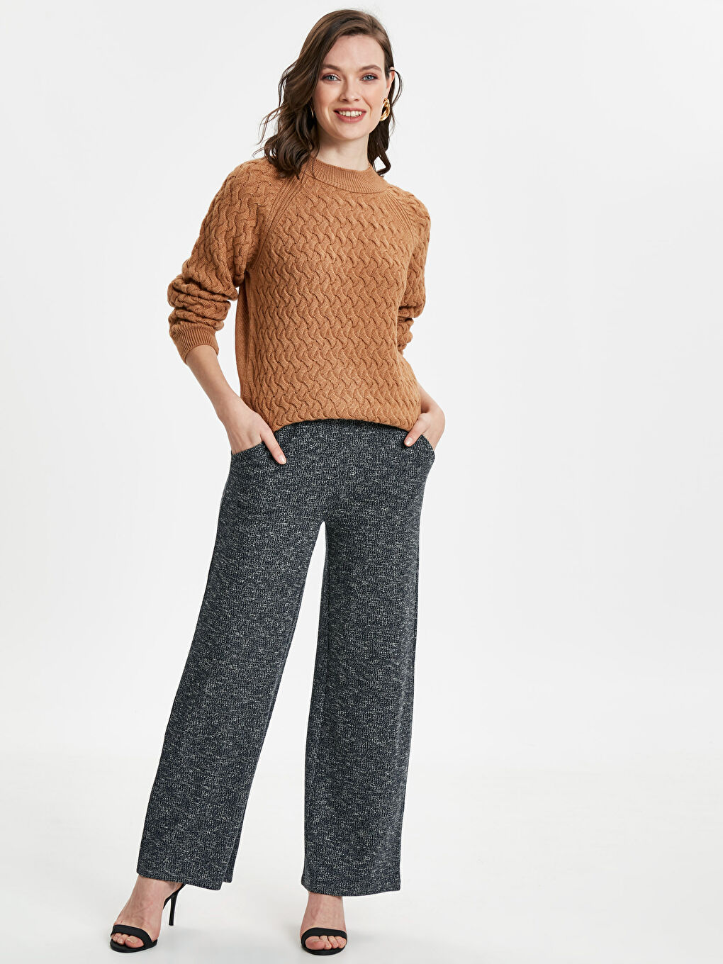 Kahverengi Deve Tüyü Melanj Kazak-2