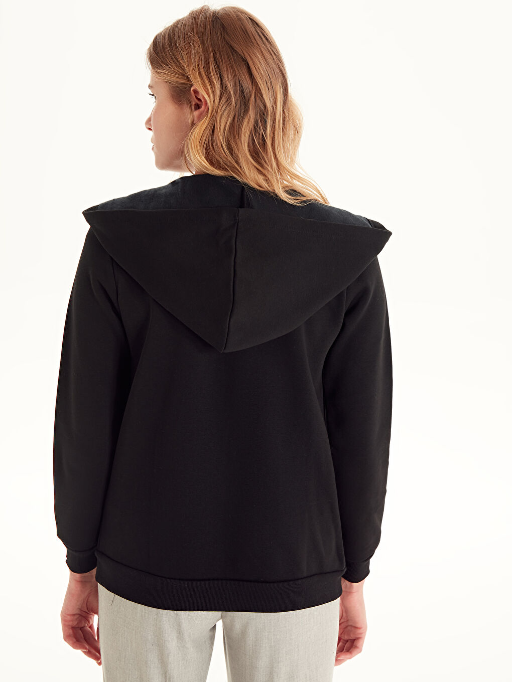 Yeni Siyah Fermuarlı Sweatshirt-4