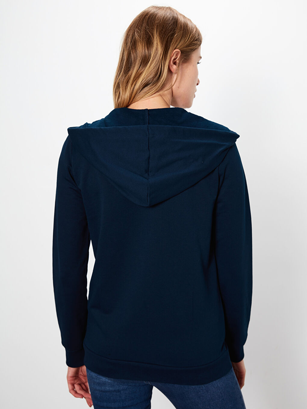 سويت شيرت بسحاب أزرق نساء-2