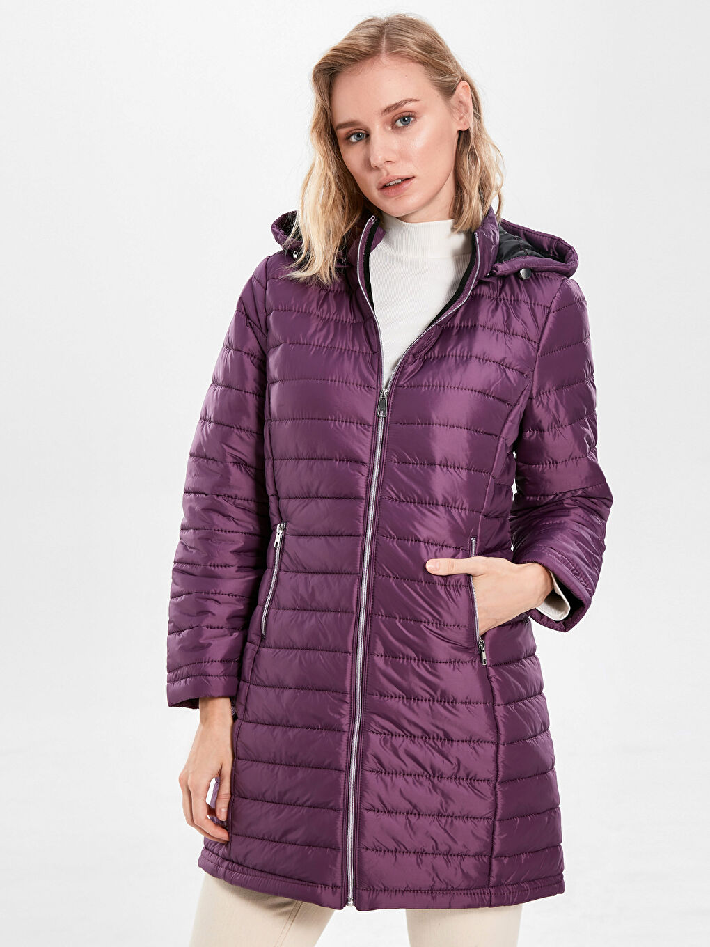 Woman PURPLE Puffer Coat