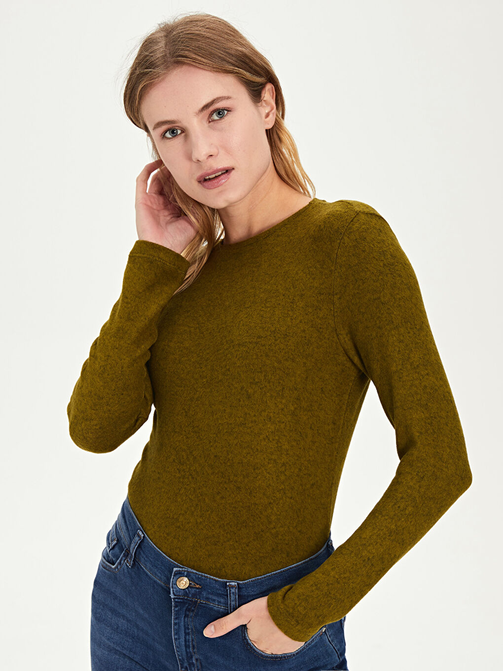Crew Neck Basic Long Sleeve T-Shirt-1