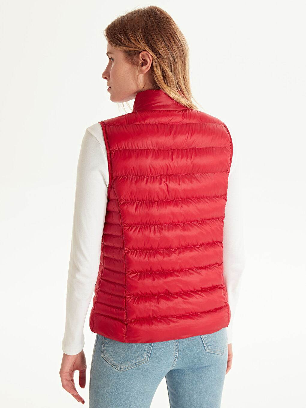 Kırmızı Dik Yaka Şişme Yelek-3