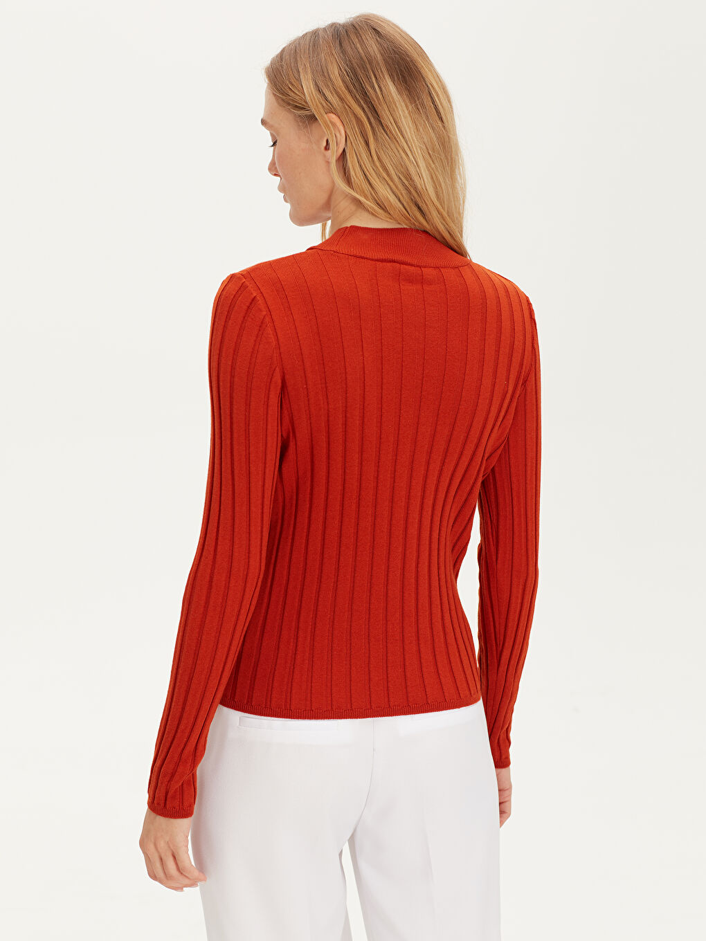 LCW Vision Half Turtleneck Long Sleeve Women's Sweater -9W2938Z8-PMK