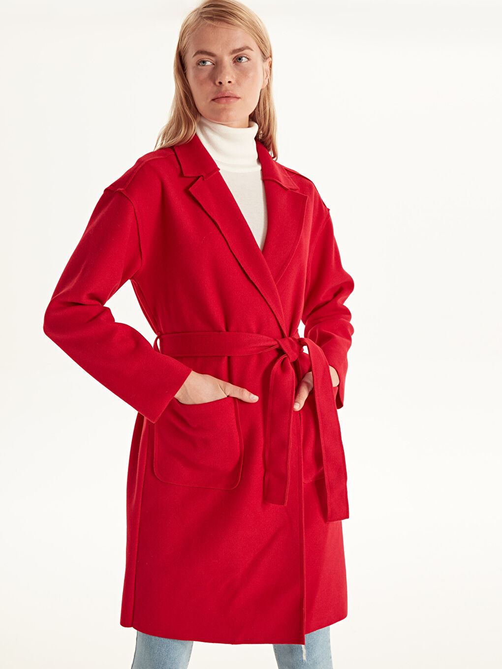 LCWAIKIKI Classic Woman RED Wool Blended Overcoat -9W2946Z8-CSG