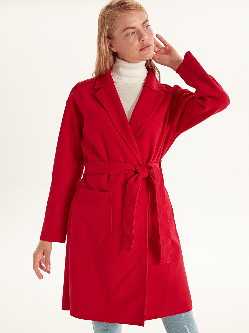 LCWAIKIKI Classic Woman RED Wool Blended Overcoat -9W2946Z8-CSG