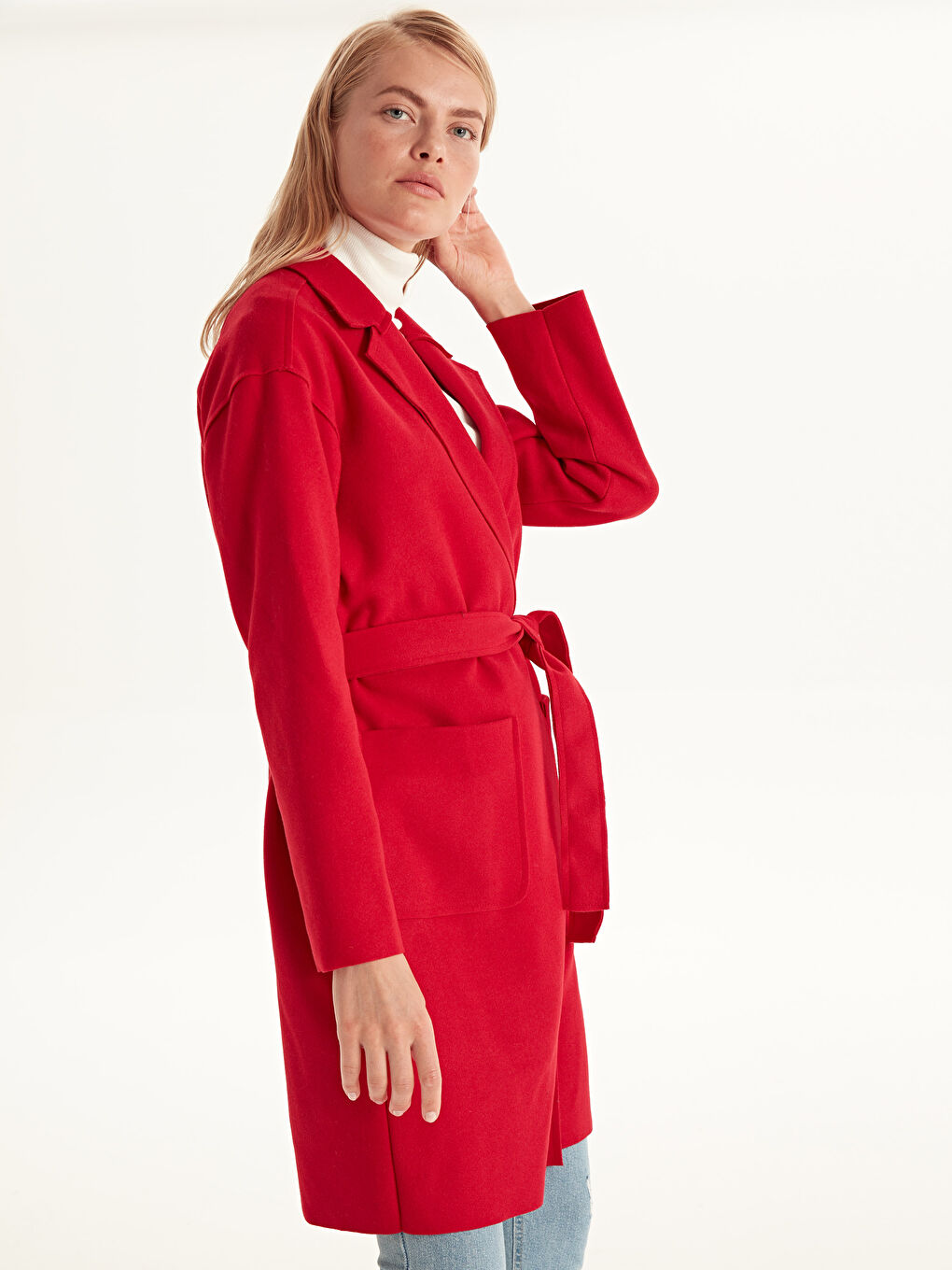 LCWAIKIKI Classic Woman RED Wool Blended Overcoat -9W2946Z8-CSG