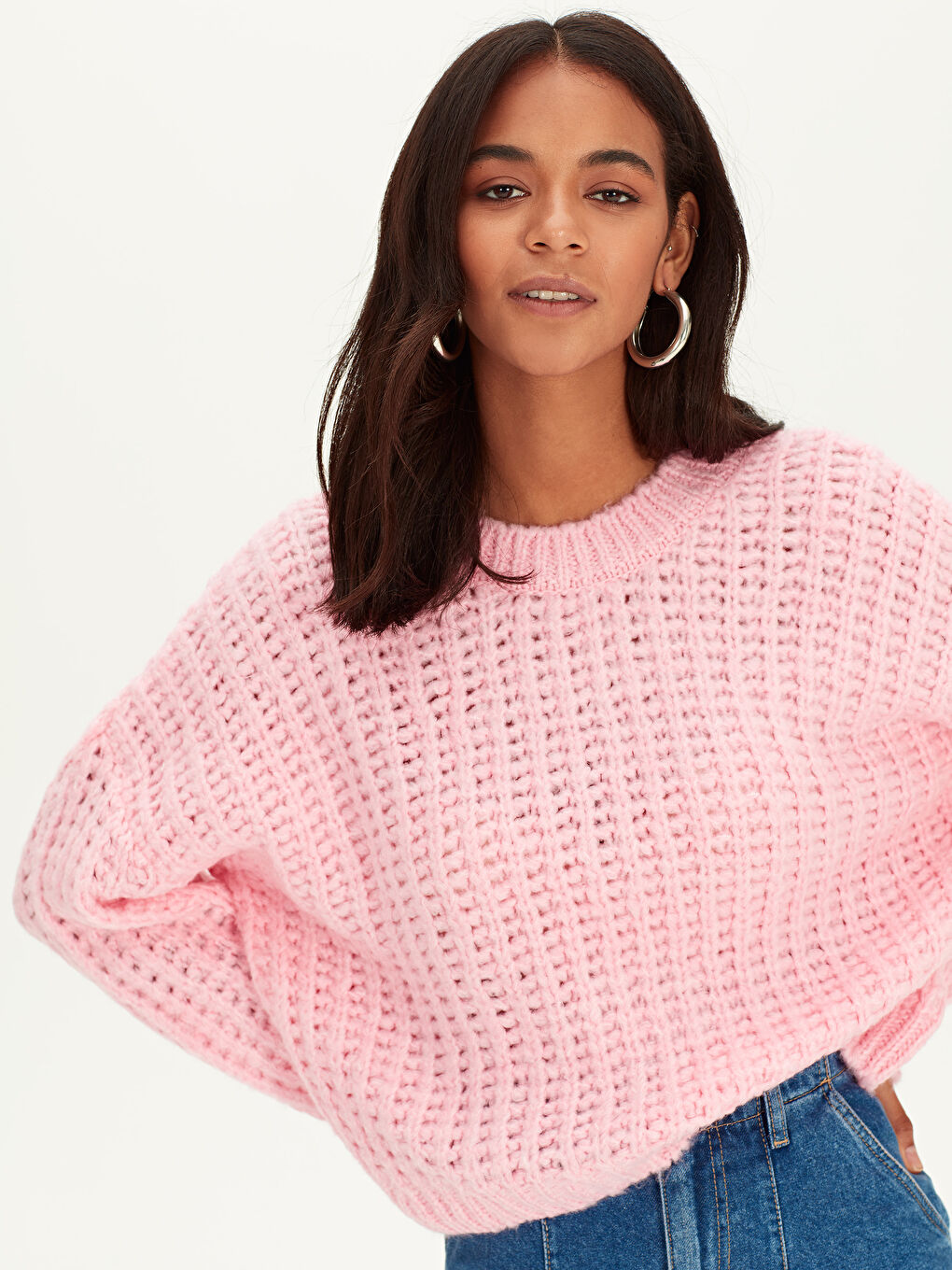 كنزة صوفية وردي امرأة-1