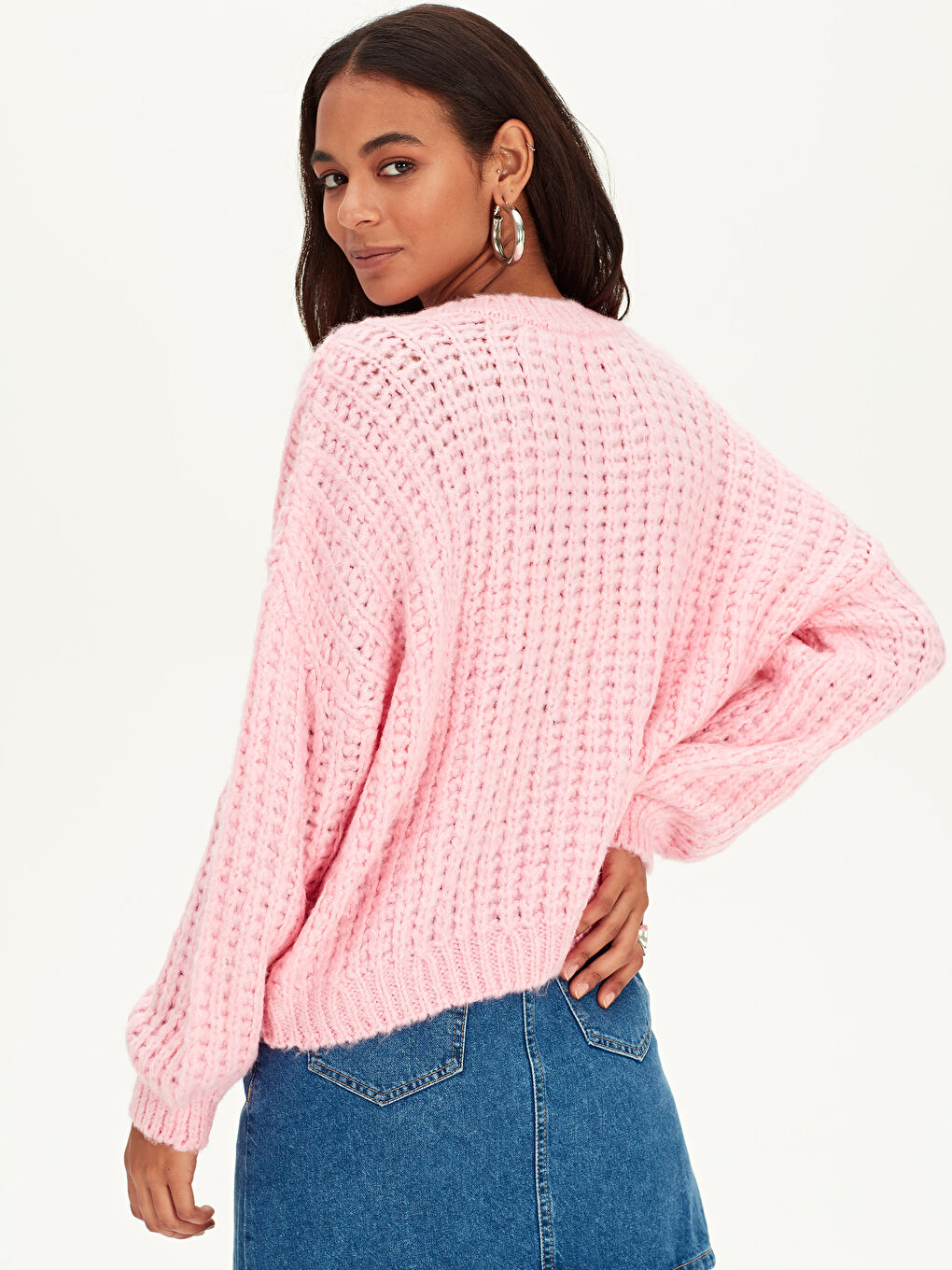 كنزة صوفية وردي امرأة-2