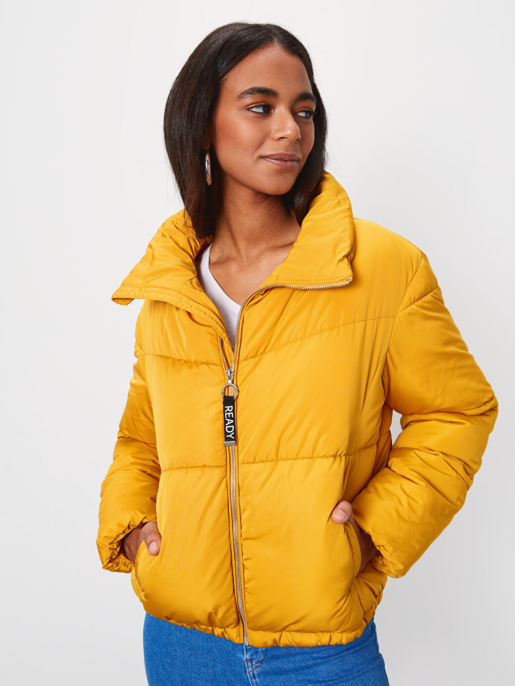Woman YELLOW Puffer Coat-2