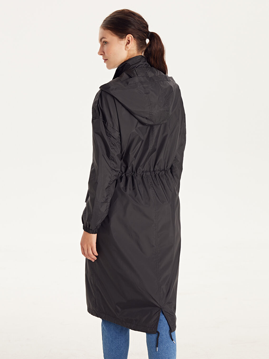 Ženski kišni mantil sa kapuljačom i dugim rukavima-5