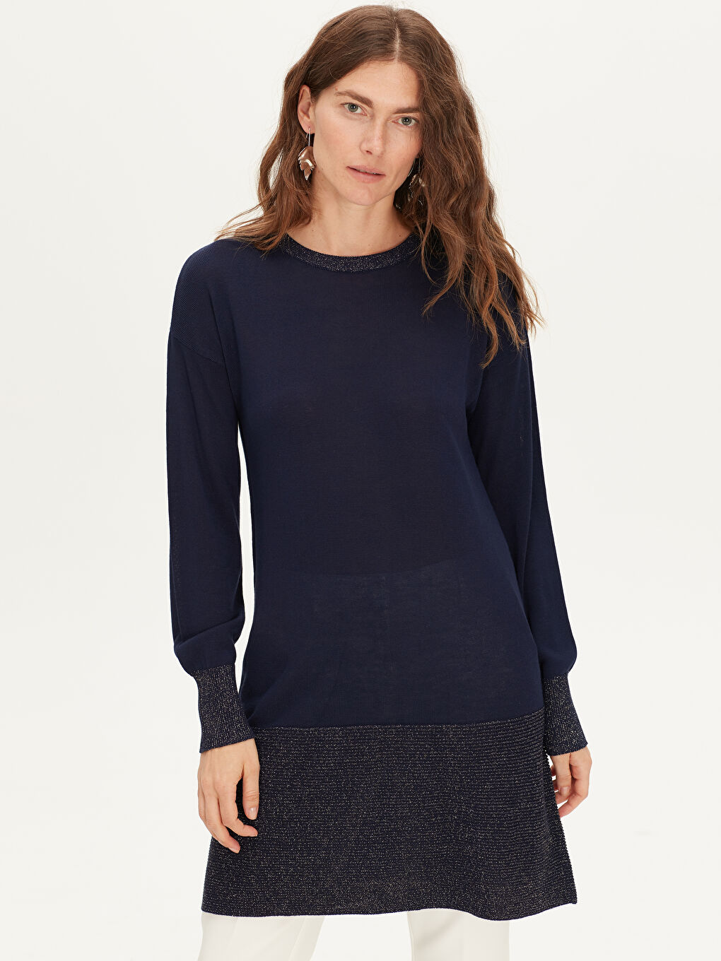 Женщины Синий Туника-1