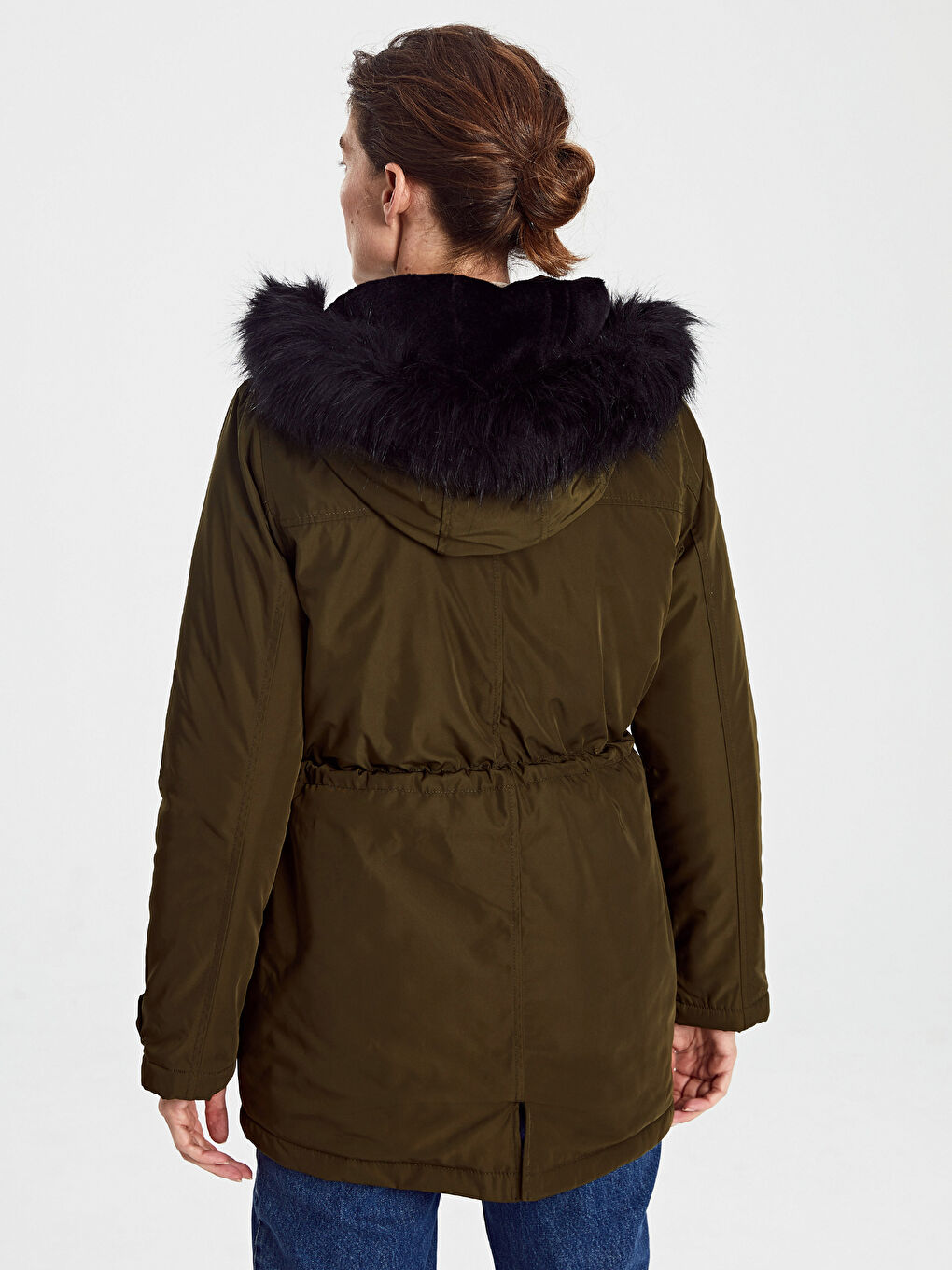 Γυναίκα ΧΑΚΙ Παλτό από συνθετικό δέρμα-3