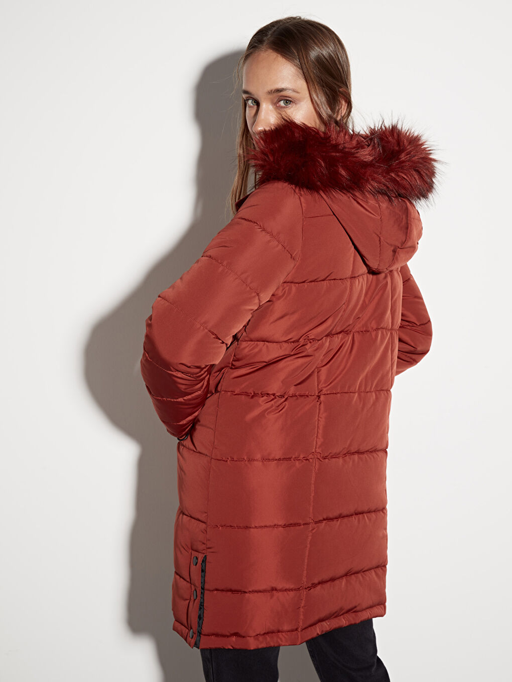 Женщины Коричневый Пуховое пальто-2