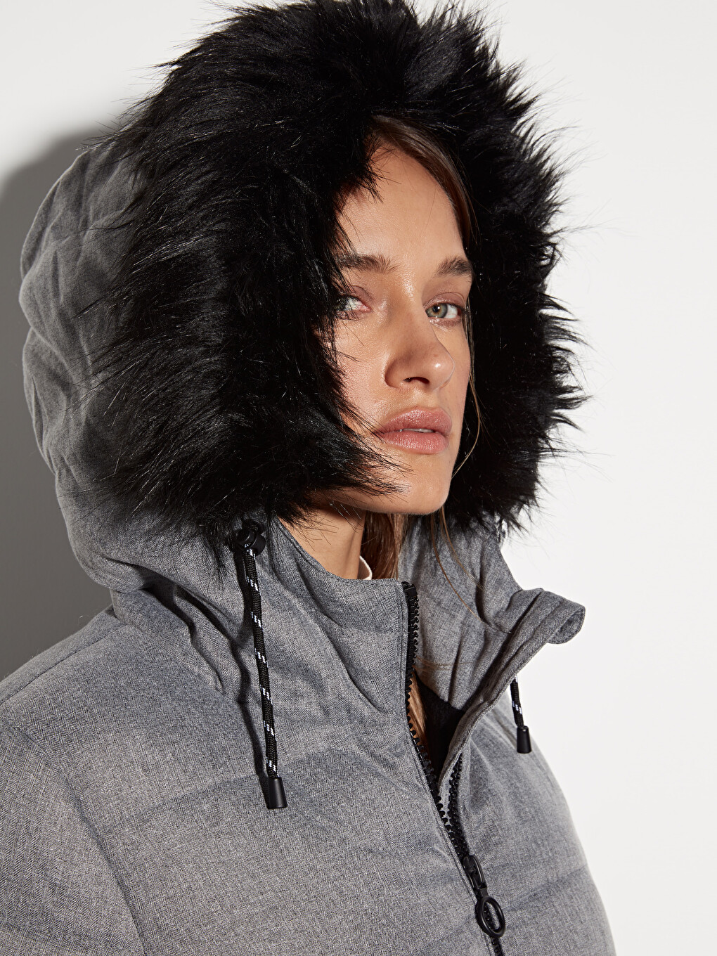 Femër Gri Pallto Puffer-3