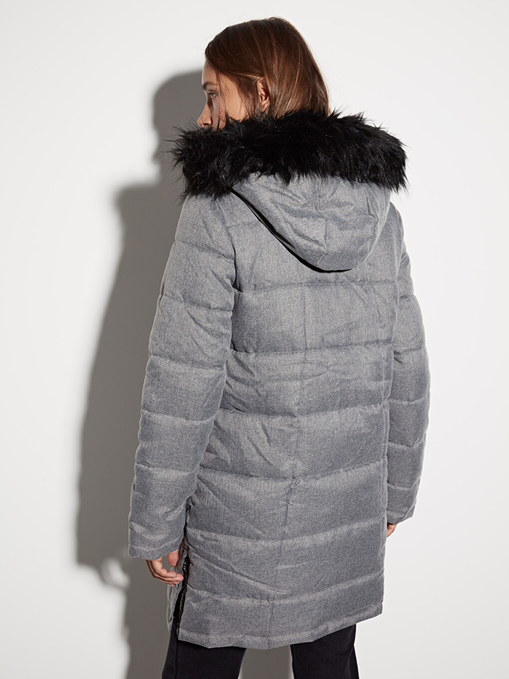 Femër Gri Pallto Puffer-4