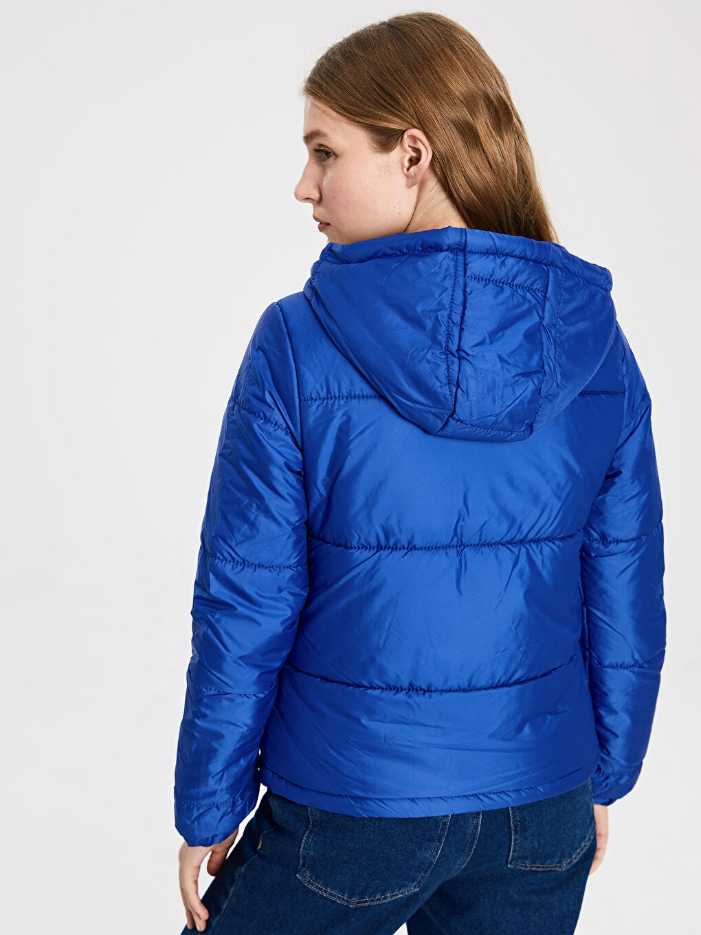 Kobalt Mavi Şişme Mont-2