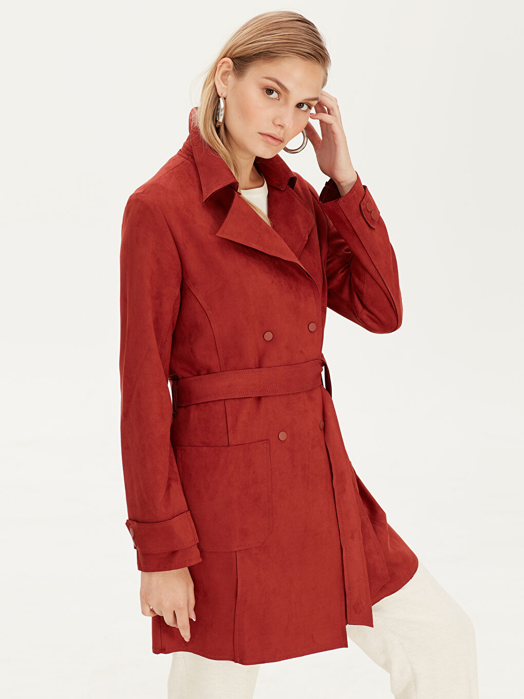 Kiremit Turuncu Trençkot