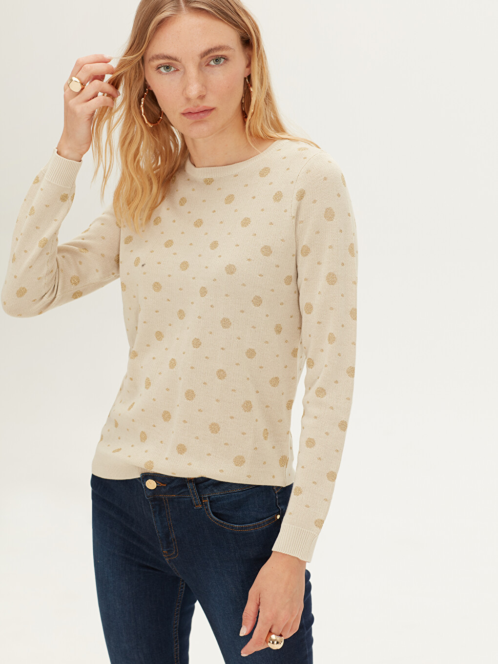 Woman Beige Sweater
