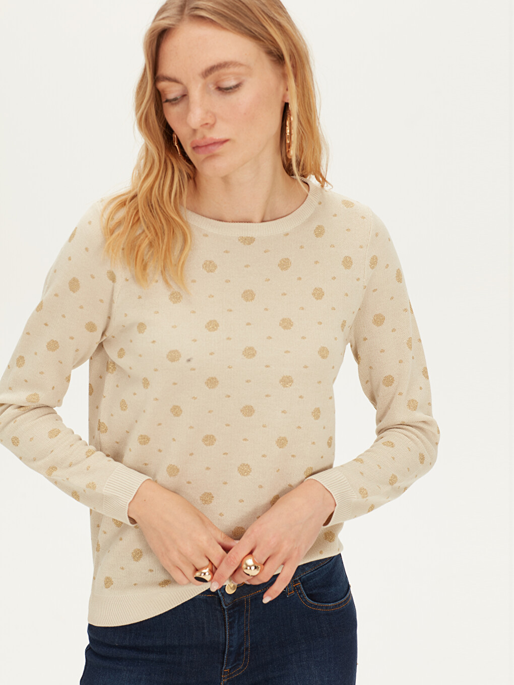Woman Beige Sweater-1
