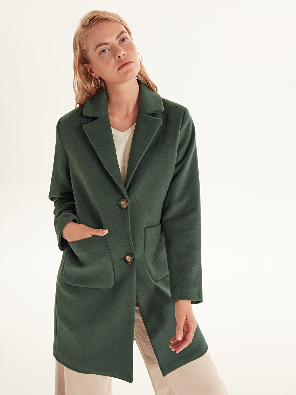 ZELENA Kaput od veštačke kože Žena-1