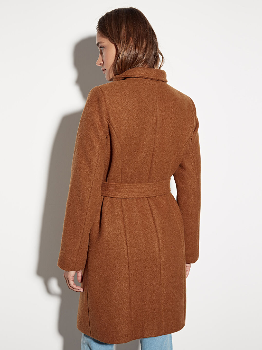 معطف من الجلد الصناعي بنى نساء-4