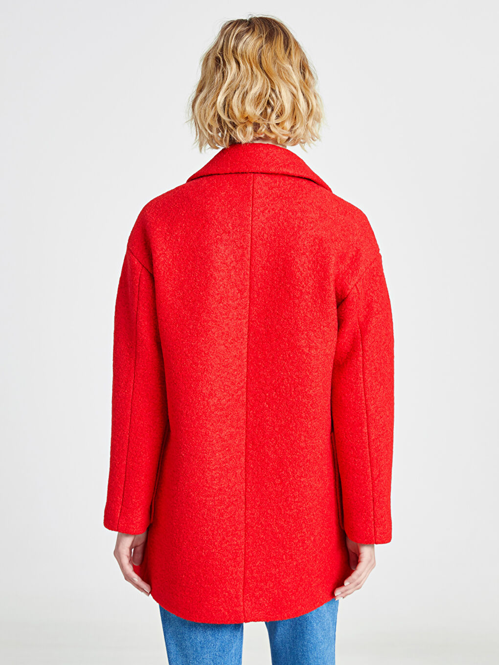 LCW Vision Woman RED Wool Blended Overcoat -9W5515Z8-CYU