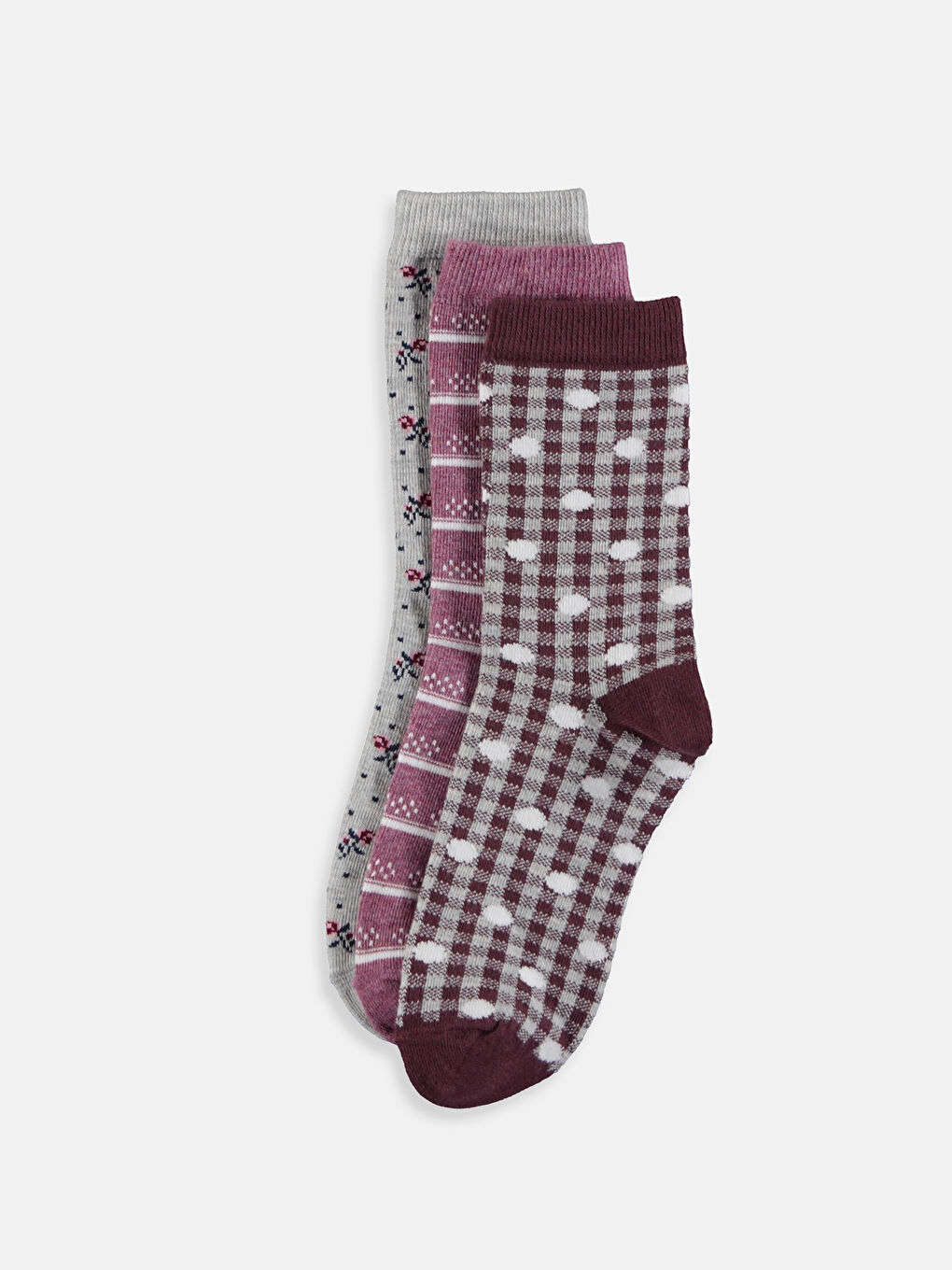 Gri Kadın Soket Çorap 3'lü