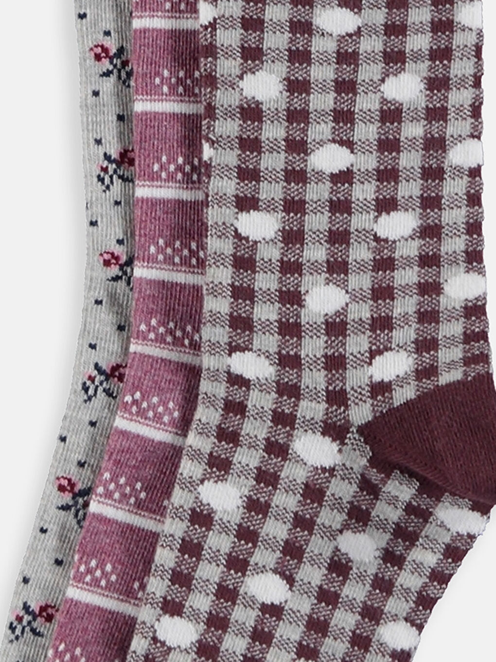 Gri Kadın Soket Çorap 3'lü-4